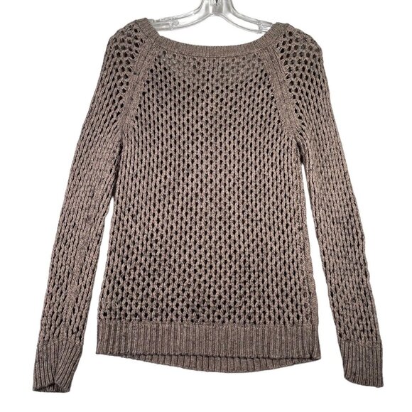 American Eagle Outfitters Sweater Womens Sz S Beige Cable Knit Pullover Stretch - Picture 4 of 9